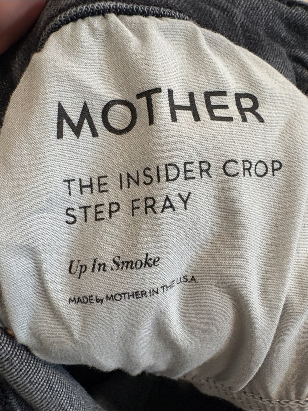 MOTHER The Insider Crop Step Fray Jeans Up In Smoke Gray Size 25 designer fall - Picture 8 of 10